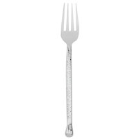 Walco 5806 Nouveaux Hammered 7 3/4 inch 18/10 Stainless Steel Extra Heavy Weight Salad Fork - 12/Case