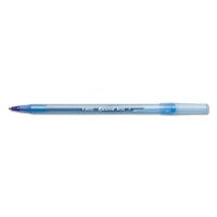 Bic GSF11BE Round Stic Xtra Precision Blue Ink with Translucent Barrel 0.8mm Fine Tip Ballpoint Stick Pen - 12/Pack