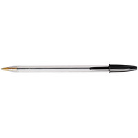 Bic MS241BK Black Medium Point 1mm Cristal Xtra Smooth Ballpoint Stick Pen - 24/Pack