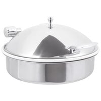 Vollrath 46122 6 Qt. Intrigue Round Induction Chafer with Stainless Steel Trim and Porcelain Food Pan