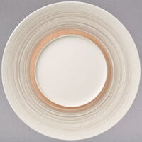 Villeroy & Boch 16-4021-2795 Amarah 11 1/4" Taupe Porcelain Flat Plate with 5 1/2" Well - 6/Case