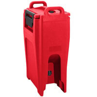 Cambro UC500PL158 Ultra Camtainer 5.25 Gallon Hot Red Insulated Soup Carrier