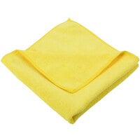 Unger MC40J SmartColor MicroWipe 16 inch x 16 inch Yellow Light-Duty Microfiber Cleaning Cloth   - 10/Pack