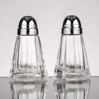 Tablecraft 80S&P 1.5 oz. Paneled Glass Salt and Pepper Shaker with Chrome Plated ABS Top - 72/Case