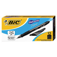 Bic RLC11BK Gel-ocity Black Ink with Black Barrel 0.7mm Retractable Gel Pen - 12/Pack
