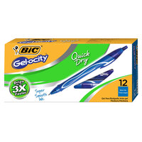 Bic RGLCG11BE Gel-ocity Quick Dry Blue Ink with Blue Barrel 0.7mm Retractable Gel Pen - 12/Pack