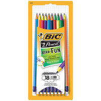 Bic PGEP181 Xtra Fun Assorted Two-Tone Barrel Color 0.7mm HB Lead #2 Pencil - 18/Pack