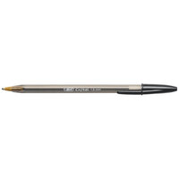Bic MSB11BK Cristal Xtra Bold Black Ink 1.6mm Ballpoint Stick Pen - 12/Pack