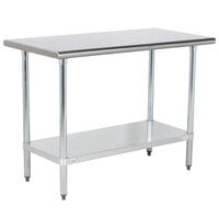 Advance Tabco GLG-304 30 inch x 48 inch 14 Gauge Stainless Steel Work Table with Galvanized Undershelf