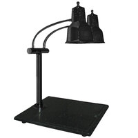 Hanson Heat Lamps EDL/BB/B Economy Dual Bulb 11" x 18" Black Carving Station with Black Solid Base