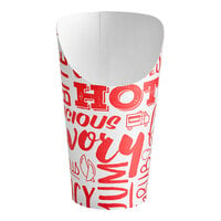 Choice Large 16 oz. Paper Scoop Cup with Hot Food Print Design - 50/Pack