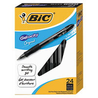 Bic RLC241BK Gel-ocity Black Ink with Black Barrel 0.7mm Retractable Gel Pen - 24/Pack