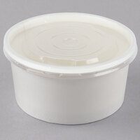 Choice 6 oz. White Double Poly-Coated Paper Food Cup with Vented Plastic Lid - 250/Case