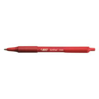 Bic SCSM11RD Soft Feel Red Ink with Red Barrel 1mm Retractable Ballpoint Pen - 12/Pack