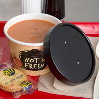 Choice 12 oz. Medley Double Poly-Coated Paper Soup / Hot Food Cup with Vented Paper Lid - 250/Case