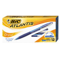 Bic VCG11BE Atlantis Original Blue Ink with Blue Barrel 1mm Retractable Ballpoint Pen - 12/Pack