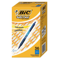 Bic SCSM361BE Soft Feel Blue Ink with Blue Barrel 1mm Retractable Ballpoint Pen - 36/Pack