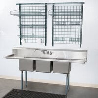 Metro SmartWall G3 Dish Wash Task Station Kit with Four 30 inch Wall Grids and 72 inch Wall Track