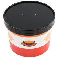 Choice 64 oz. Soup Design Double Poly-Coated Paper Soup / Hot Food Cup with Vented Paper Lid - 100/Case