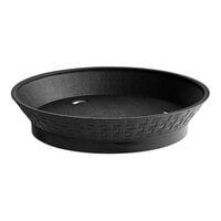 Choice 12" Round Black Plastic Diner Platter with Base - 12/Pack