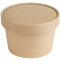 EcoChoice Kraft Paper Food Cup with Vented Lid - 8 oz. - 250/Case