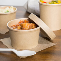 EcoChoice 8 oz. Kraft Paper Food Cup with Vented Lid - 250/Case