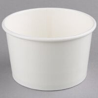 Choice 8 oz. White Double Poly-Coated Paper Food Cup - 1000/Case