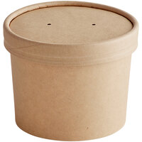 EcoChoice 12 oz. Kraft Paper Food Cup with Vented Lid - 250/Case