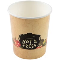 Choice 32 oz. Medley Double Poly-Coated Paper Soup / Hot Food Cup - 500/Case