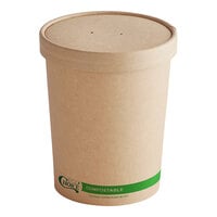 EcoChoice 32 oz. Kraft Paper Food Cup with Vented Lid - 250/Case