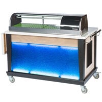Bon Chef 50045 54 1/2 inch x 30 inch x 45 inch Blue / Silver Sushi Cart