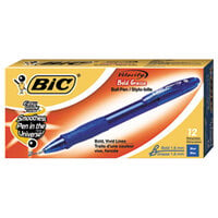 Bic VLGB11BE Velocity Blue Ink with Blue Barrel 1.6mm Retractable Ball Point Pen - 12/Pack