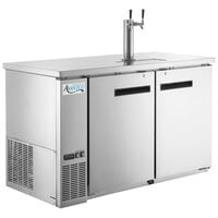 Avantco UDD-2-HC-S Stainless Steel Kegerator / Beer Dispenser with (1) 2 Tap Tower - (2) 1/2 Keg Capacity