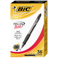 Bic VLGB361BK Velocity Black Ink with Black Barrel 1.6mm Retractable Ball Point Pen - 36/Pack