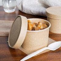 EcoChoice 12 oz. Kraft Paper Soup / Hot Food Cup with Vented Lid - 25/Pack