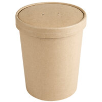 EcoChoice 32 oz. Kraft Paper Soup / Hot Food Cup with Vented Lid - 25/Pack
