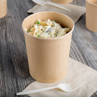 EcoChoice 32 oz. Kraft Paper Soup / Hot Food Cup with Vented Lid - 25/Pack
