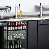 Avantco UDD-3-HC Black Kegerator / Beer Dispenser with (2) 2 Tap Towers - (3) 1/2 Keg Capacity