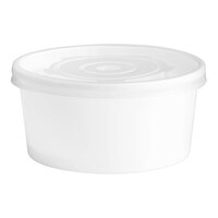 Choice 6 oz. White Double Poly-Coated Paper Food Cup with Vented Plastic Lid - 25/Pack