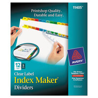 Avery® 11405 Index Maker 12-Tab Multi-Color Divider Set with Clear Label Strip - 5/Pack