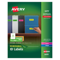 Avery® 6479 1 inch x 2 5/8 inch Assorted Neon Color Removable ID Labels - 360/Pack