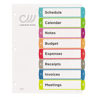 Avery® 11841 Ready Index 8-Tab Multi-Color Customizable Table of Contents Dividers