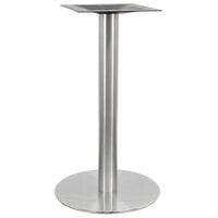 Art Marble Furniture SS14-17D 17 inch Round Polished Stainless Steel Standard Height Table Base