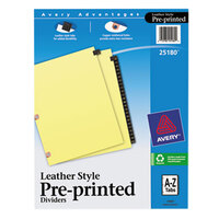 Avery® 25180 Black Leather A-Z Tab Dividers with Copper Reinforced Edge