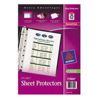 Avery 77004 8 1/2" x 5 1/2" Diamond Clear Heavyweight Top-Load Sheet Protector, Half Letter - 25/Pack