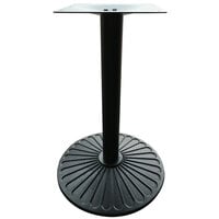 Art Marble Furniture Z14-22H 21 1/2 inch Round Black Cast Iron Bar Height Table Base