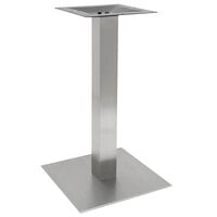 Art Marble Furniture SS05-17D 17 inch Square Brushed Stainless Steel Standard Height Table Base