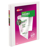 Avery 17002 White Durable View Binder with 1/2 inch Slant Rings