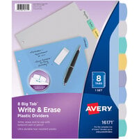 Avery® 16171 Big Tab Letter Size 8-Tab Multi-Color Write-On Plastic Dividers