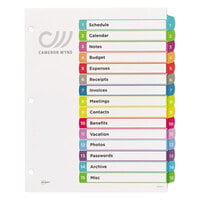Avery 11845 15-Tab Multi-Color Customizable Table of Contents Dividers